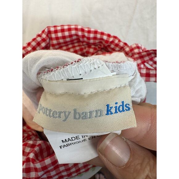 Pottery Barn Kids Red & Gingham Quilted Train Christmas Stocking Mono Patrick - Picture 3 of 5